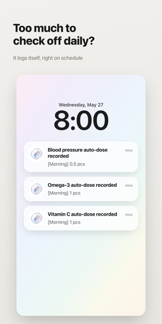 Auto-dose recording a dose at its scheduled time